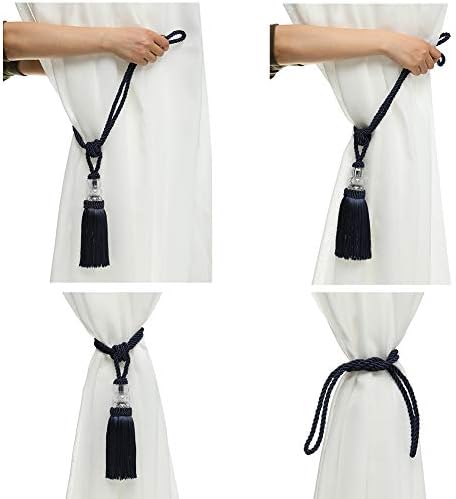 BEL AVENIR 4 Pack Crystal Curtain Holdbacks 1