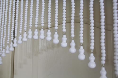 Wood Beaded Door Curtain with Self-Adhesive Strips