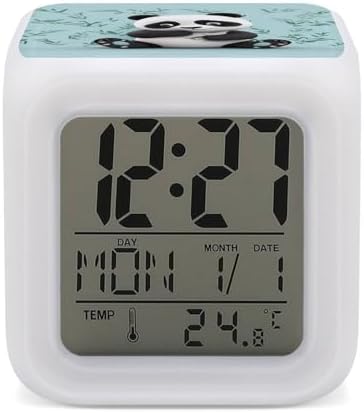 Panda Star 7-Color LED Alarm Clock with Night Light