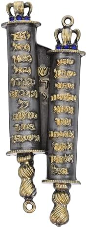 LUOZZY Deep Gray Mezuzah Scroll Case with Gold Lettering
