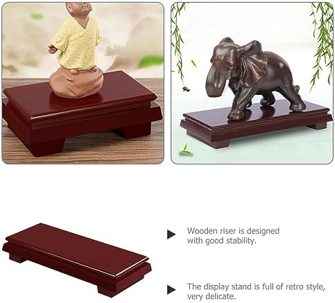 LOGOFUN Rosewood Carved Antique Pedestal Vase Base