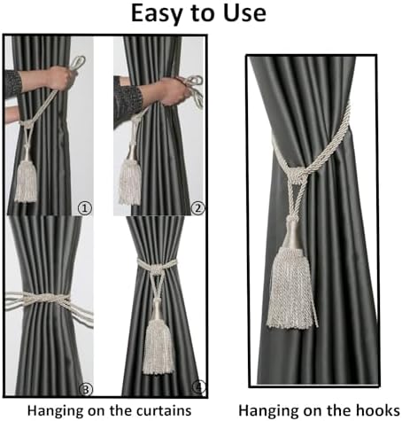 2 Pack Curtain Tiebacks with Tassel Modern Style