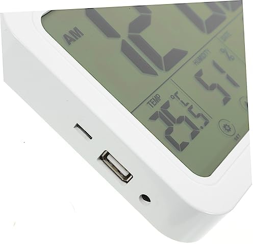 NOLITOY Display Digital Alarm Clock with Temperature and Humidity Multi-Function Wall Clock for Home and Office