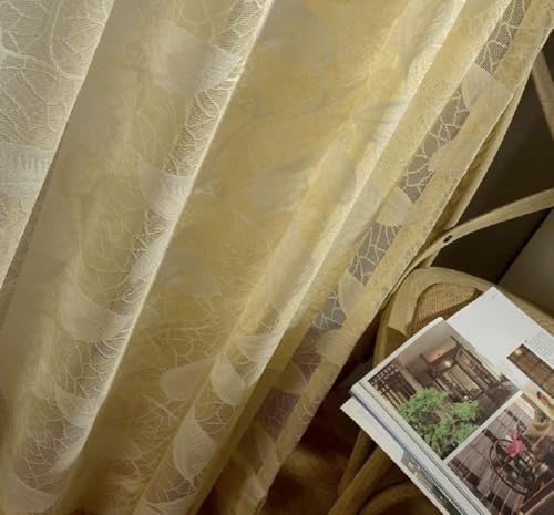 Modern Minimalist European Pastoral Style Solid Color Jacquard Semi Sheer Curtains