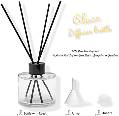 Agidea 4PCS Fragrance Glass Diffuser Set with Reeds and Funnels