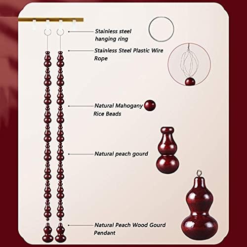Fuchsia Peach Wood Bead Curtain for Door