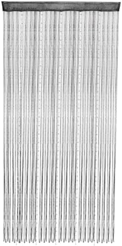 Ejoyous Beaded Curtain Crystal Beads Decorative Door Divider 1x2m Black
