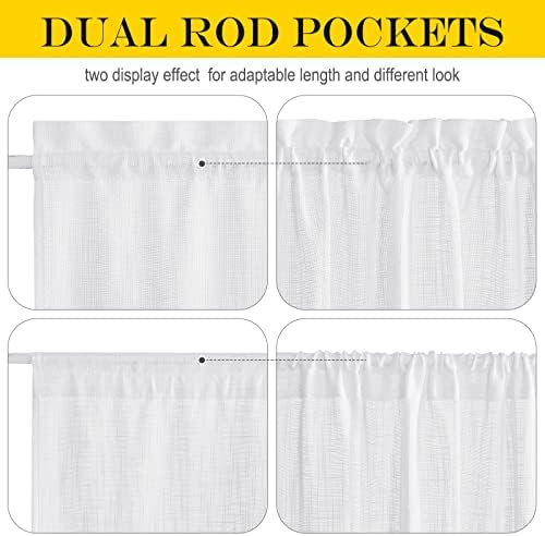 NICETOWN Sidelight Sheer Door Curtain - 26 x 50 Inch White