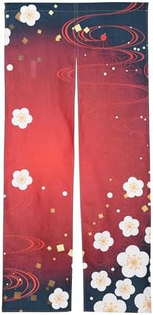 Plum Blossom Print Noren Door Curtain for Home Dcor