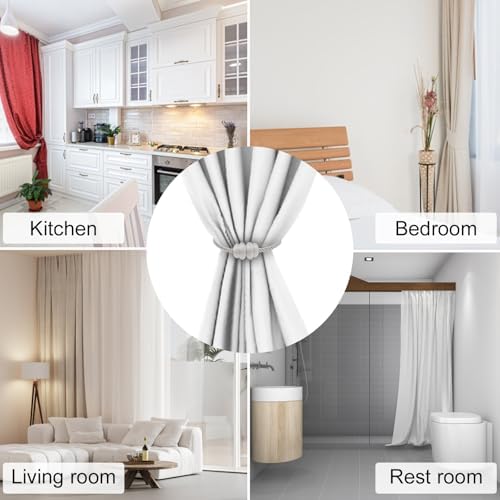 Magnetic Curtain Tiebacks 4 Pack for Window Drapes