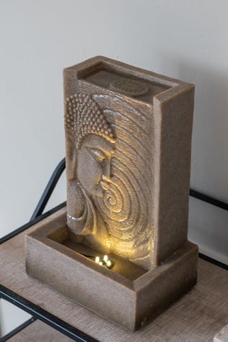 9x65x14 Inch Buddha Fountain with LED for Outdoor Indoor Use