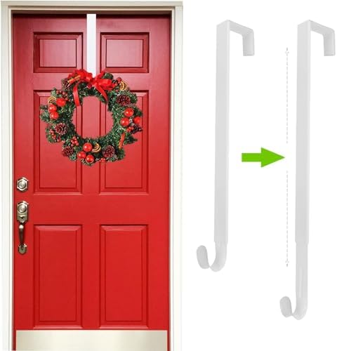 Adjustable Wreath Hanger for Front Door White