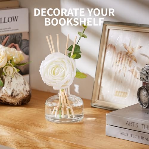Saussavita Reed Diffusers Set 710 Oz Flower Scented Diffuser with 7 Sticks