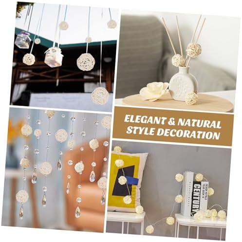15Pcs White Rattan Ball Decorations for Wedding and Christmas
