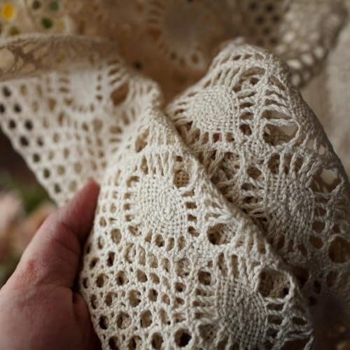 Yunsurey Rustic Crochet Curtain Panel 1 Piece