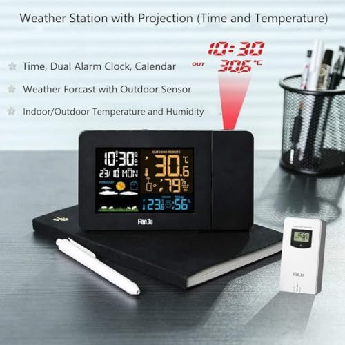 YUSIWOAL Weather Forecast Alarm Clock with LCD Display