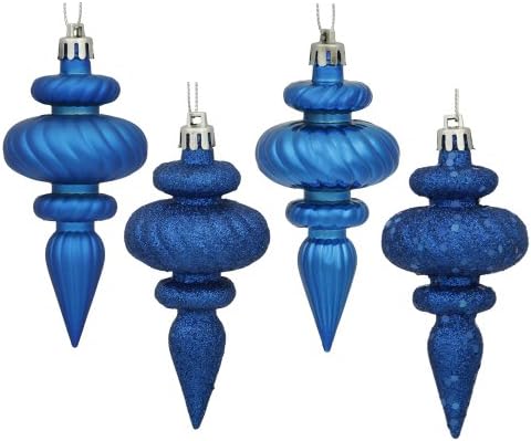 Vickerman 4 4-Finish Finial Ornament 8 Pack