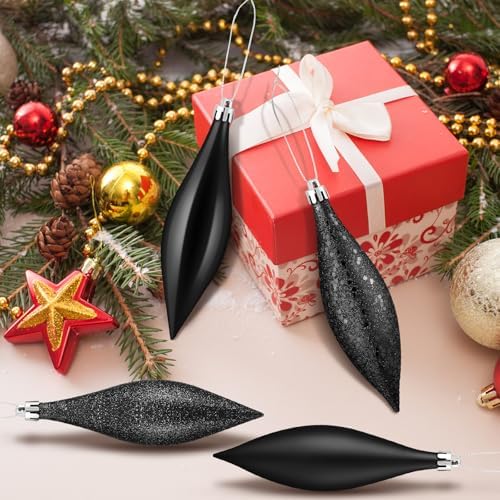 Soaoo 16 Pcs Plastic Finial Drop Christmas Ornaments