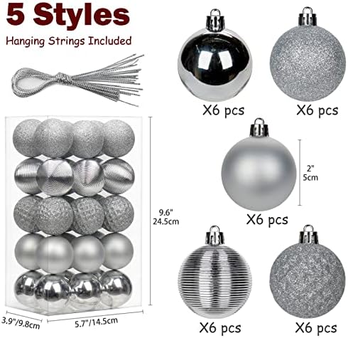 30PCS 2 Inch Shatterproof Gold Xmas Tree Balls