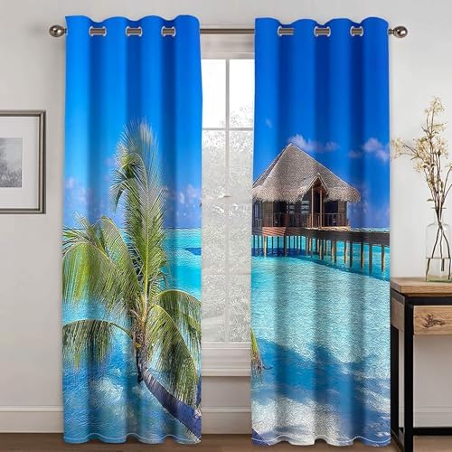 Homxi 2 Panel Blackout Curtains Set for Living Room and Bedroom