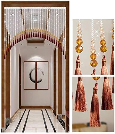 Beaded Curtain with Crystal Beads for Door and Window Decoration