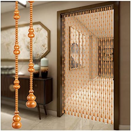 Pengfei Beaded Curtain Natural Wooden Door Decor