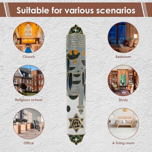 Hand Painted Mezuzah Zinc Alloy Enamel Decorative Mezuzah Colorful