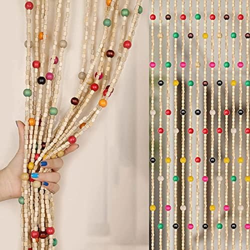 Beaded Curtain Bamboo Door Divider Natural Design
