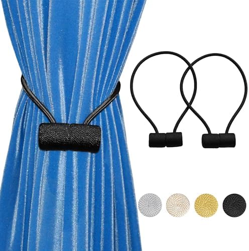2 Pack Magnetic Curtain Tiebacks 16 Inch Black