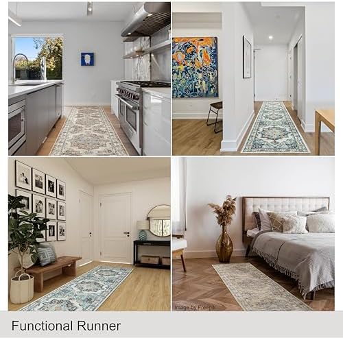 Washable Runner Rug 2x10 Non-Slip Kitchen Runner for Home