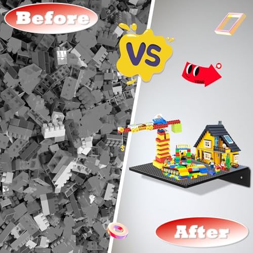 2-Pack Floating Shelf for Lego Collectibles and Toy Blocks