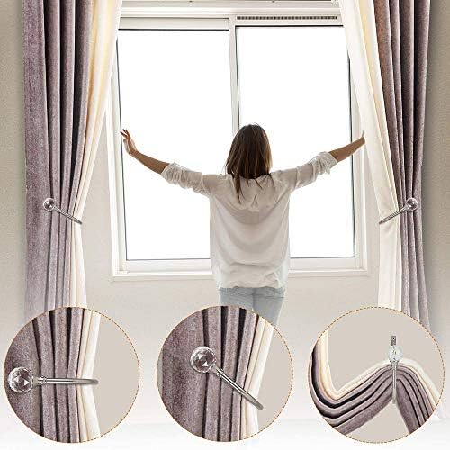 Coolnice 2 Pack Gold Curtain Holdbacks with Screws U Shape Curtain Tiebacks Hooks for Home Office