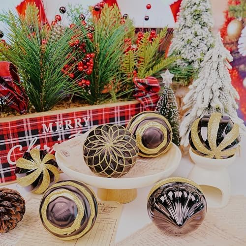 4 Piece Christmas Ornament Set for Tree and Holiday Decor
