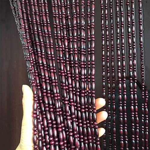 Wood Beaded Curtain 30 Strand Partition Door Panel Customizable for Bedroom Kitchen