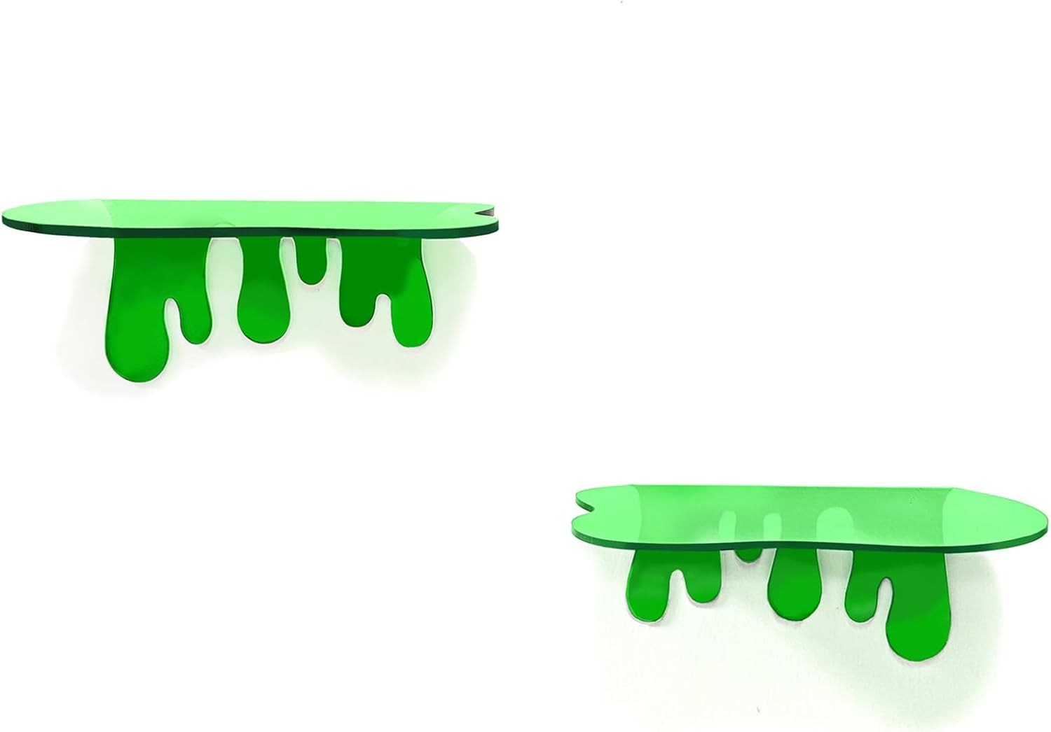 SetGame 2-Pack Green Acrylic Floating Wall Shelves