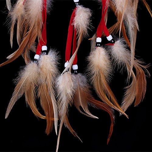 Heart Shaped Dream Catcher with Feathers for Car Wall Decoration