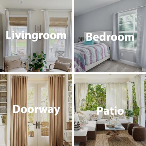 Adjustable Metal Curtain Rods with Round Finials 30-45 Inches