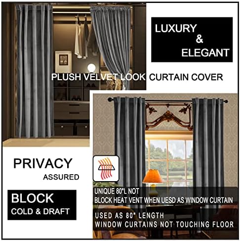 XTMYI Velvet Privacy Room Divider Curtains
