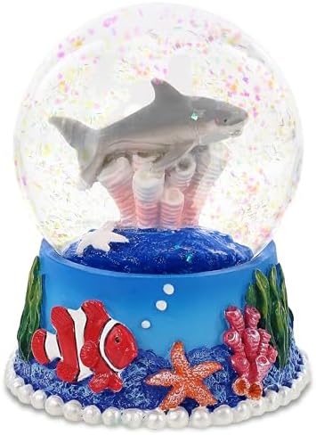 CoTa Global Shark Coral Snow Globe - Pink Glitter Decor 65mm