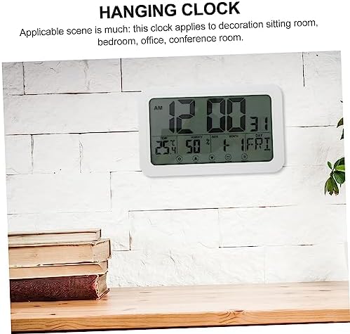 NOLITOY Display Digital Alarm Clock with Temperature and Humidity Multi-Function Wall Clock for Home and Office