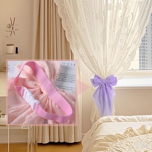 Pink Lace Bow Curtain Tiebacks 2Pcs