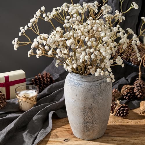 PORCER 82 Inch Gray Ceramic Vase for Home Decor
