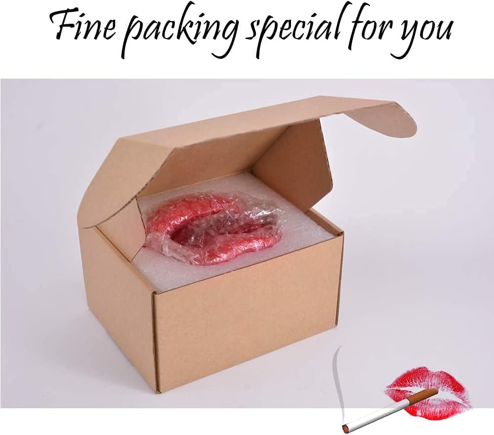 Creative Ceramic Cigarette Ashtray with Lips Design Dark Red