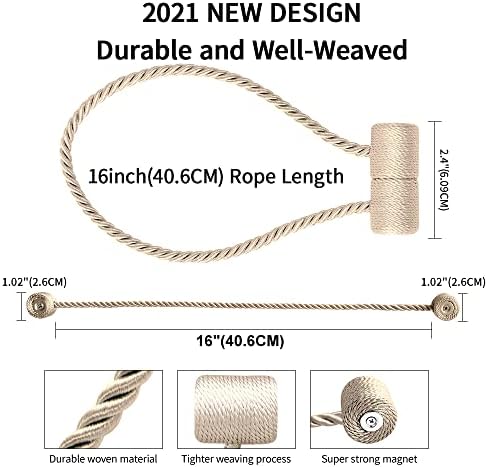18 Inch Magnetic Curtain Holdbacks 4 Pack