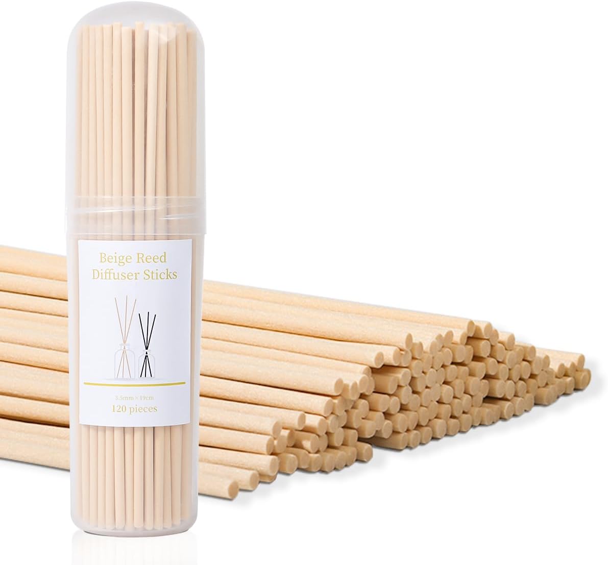 YISOWUH Reed Diffuser Sticks 120PCS 19cm Beige Rattan Replacement