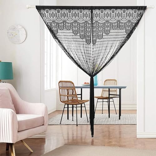MObyat Doorway String Curtain with Glitter Fringe Panel