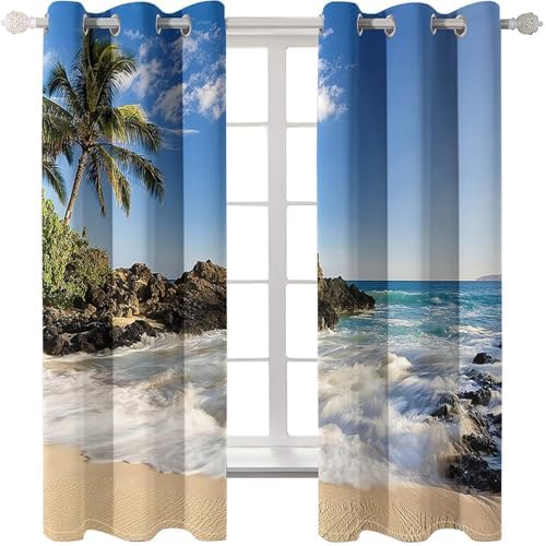 Blackout Curtains 2 Panel Set for Balcony with Grommet