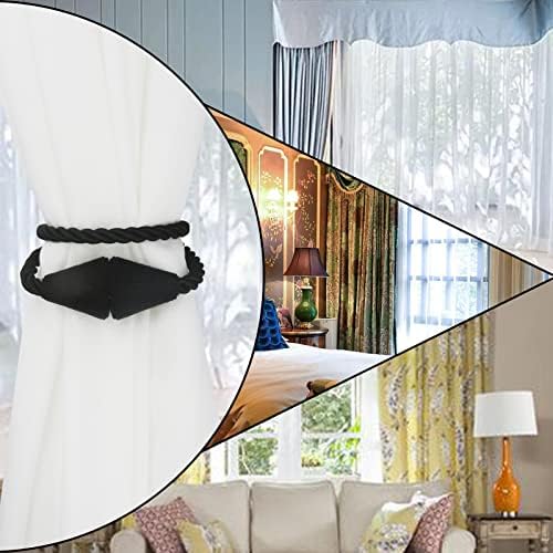 6 Pack Magnetic Curtain Tiebacks in Black
