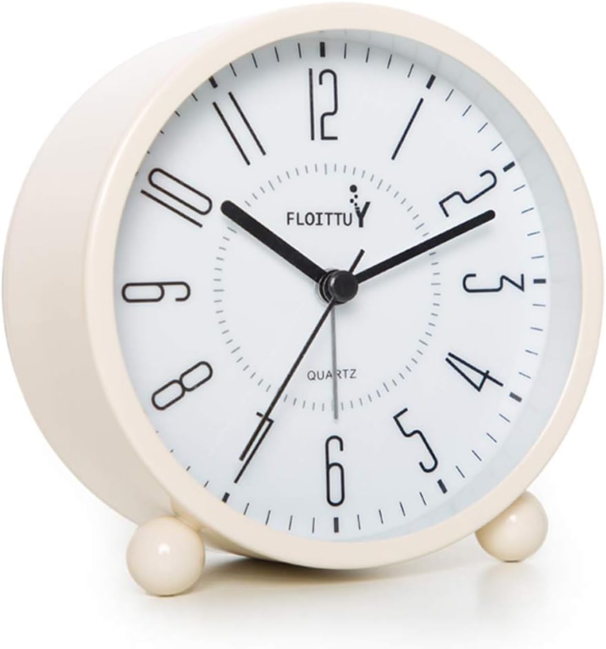 Super Silent Metal Alarm Clock with Night Light and Retro Design