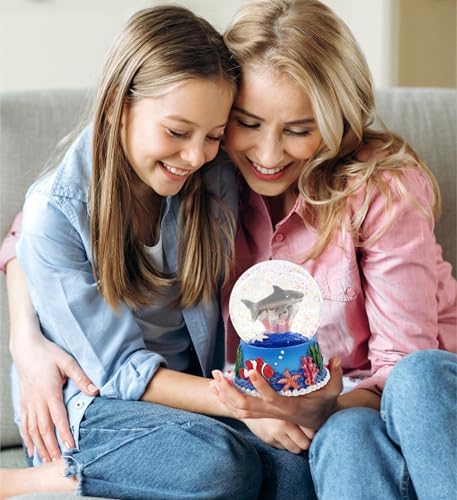 CoTa Global Shark Coral Snow Globe - Pink Glitter Decor 65mm